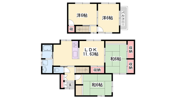 中島3丁目貸家の物件間取画像
